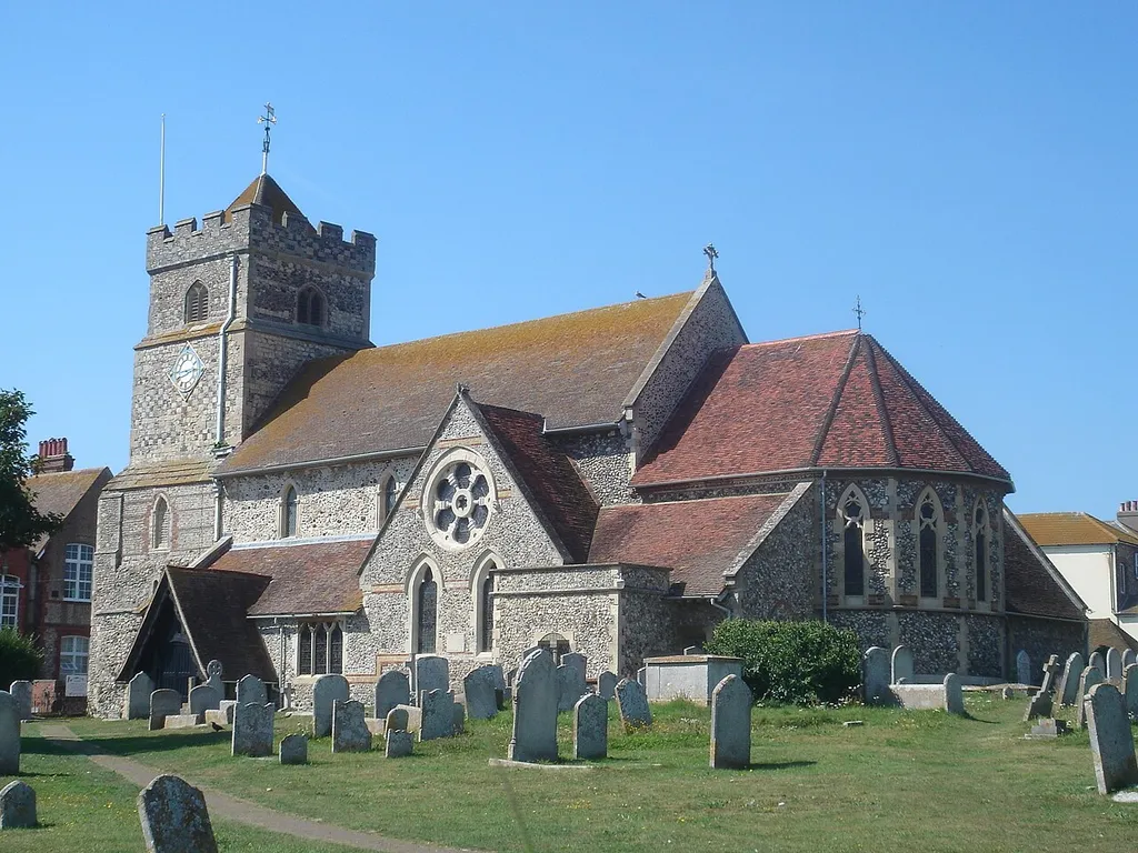 St Leonard's Church, Church Street, Seaford, District of Lewes, East Sussex, England. Parts of Seaford's parish church are Norman; the tower is 15th-century. Listed by English Heritage at Grade I (IoE Code 292573)