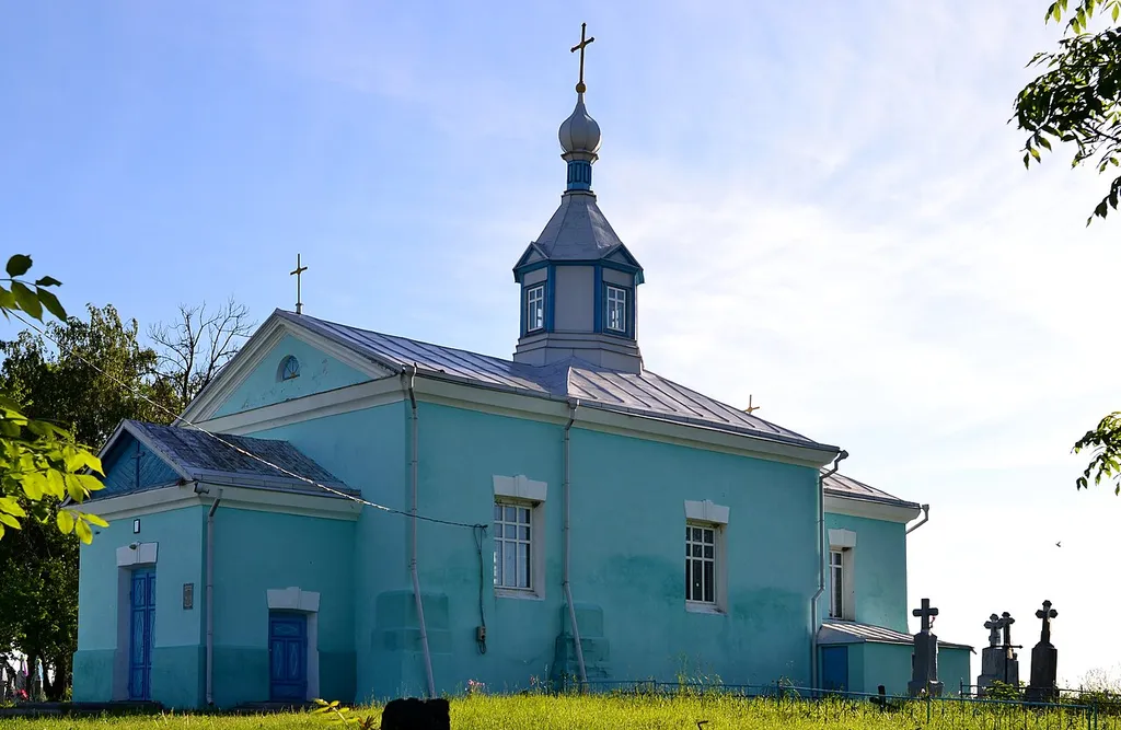 Михайлівська церква (мур.) (1787 рік) - вигляд з південного заходу - Великий Окорськ (вул. Шевченка) Локачинський район Волинська область Україна