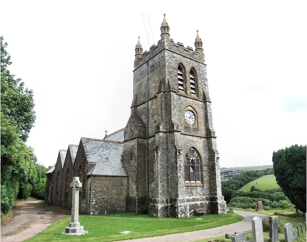 Christ Church parish church, Parracombe, Devon, seen from the west