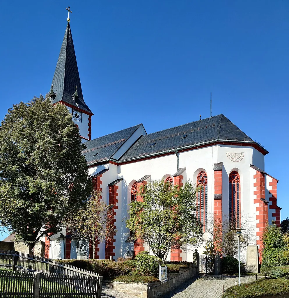 Evangelisch-lutherische Pfarrkirche St. Erhard Pilgramsreuth, Stadt Rehau, Landkreis Hof, Oberfranken, Bayern, Deutschland