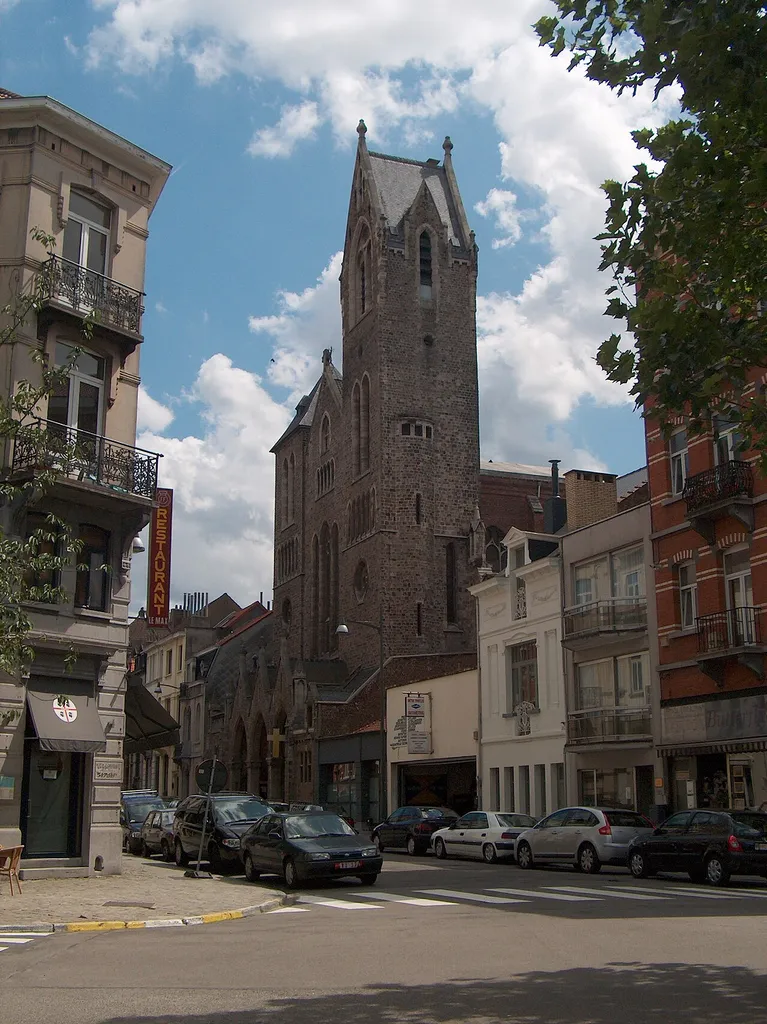 L'église Saint-Albert, rue Victor Hugo à Schaerbeek, Bruxelles, Belgique.