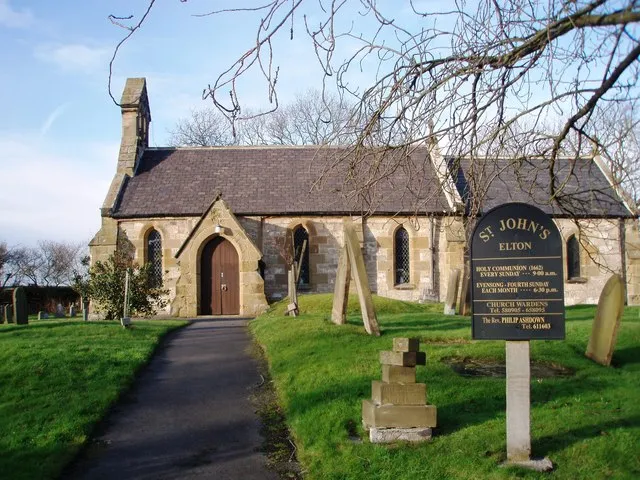 Parish church of St John the Baptist, Elton, County Durham, seen from the south