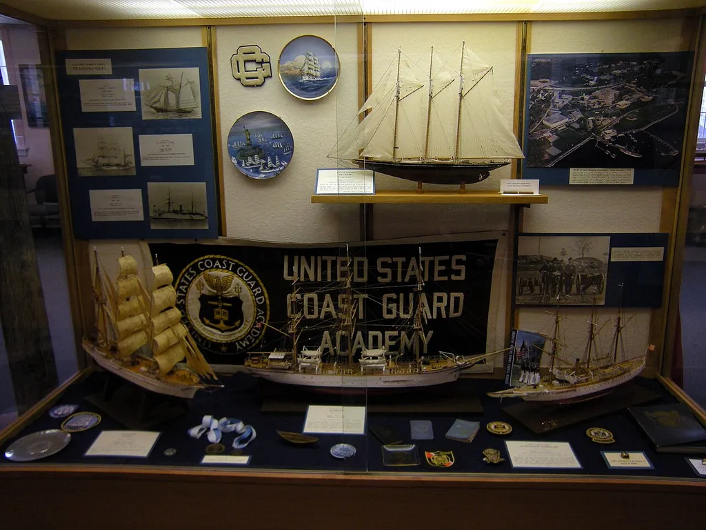 Exhibit about Coast Guard Academy, Coast Guard Museum/Northwest, Seattle, Washington.