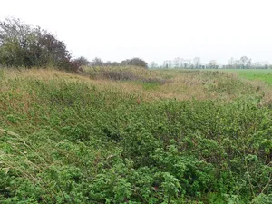 Moated manorial complex and church site 230m south east of All Saints' Church
