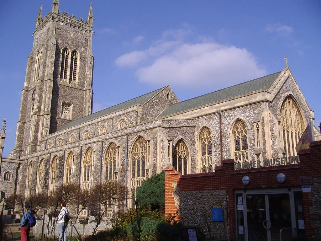 The parish church of Saint Peter and Saint Paul in Cromer, Norfolk. The tower is 48 metres (159 ft) high.