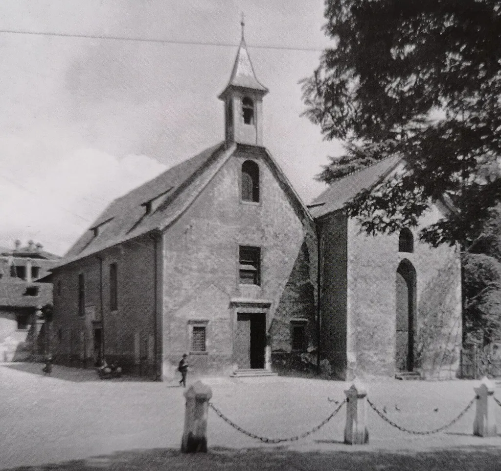 The former St Nicholas church in Bozen-Bolzano in 1940 ca, destroyed in 1943