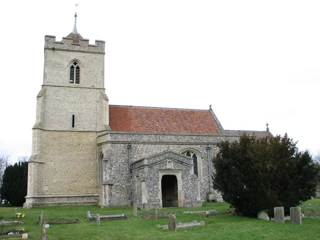 St Andrew's parish church, Buckland, Hertfordshire, seen from the south