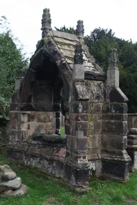 Canopied tomb of a member of the Venables Family in Churchyard of St. Mary at NGR SJ 84644 61570