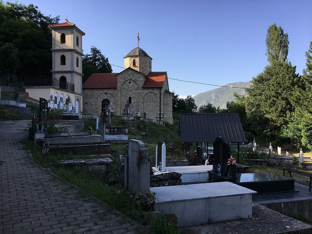 Yard of St. George Church in the village of Nerezi