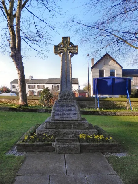 Photograph of the War Memorial in the churchyard of St Mary's Church, Davyhulme, Greater Manchester, England