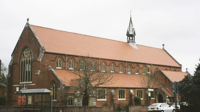 St Luke's parish church, Wimborne Road, Winton, Bournemouth, seen from the southwest