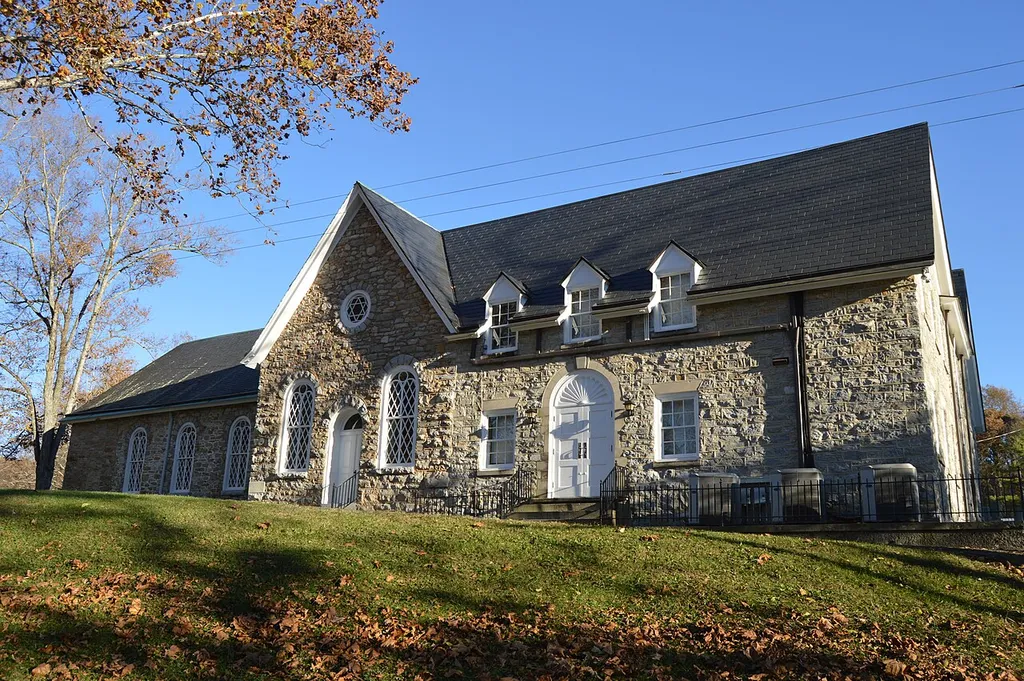 Northern side and rear of Timber Ridge Presbyterian Church, located on Timber Ridge Road northeast of Lexington in Rockbridge County, Virginia, United States. Built in 1756, it is listed on the National Register of Historic Places.