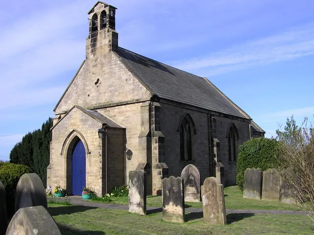 St Peter's parish church, Cleasby, County Durham, seen from the southwest