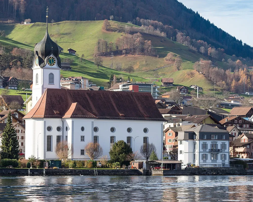 St. Heinrich Church seen from the lake