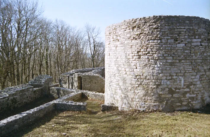 Ruine Bischofstein, Sissach, Eingangsbereich und Turm