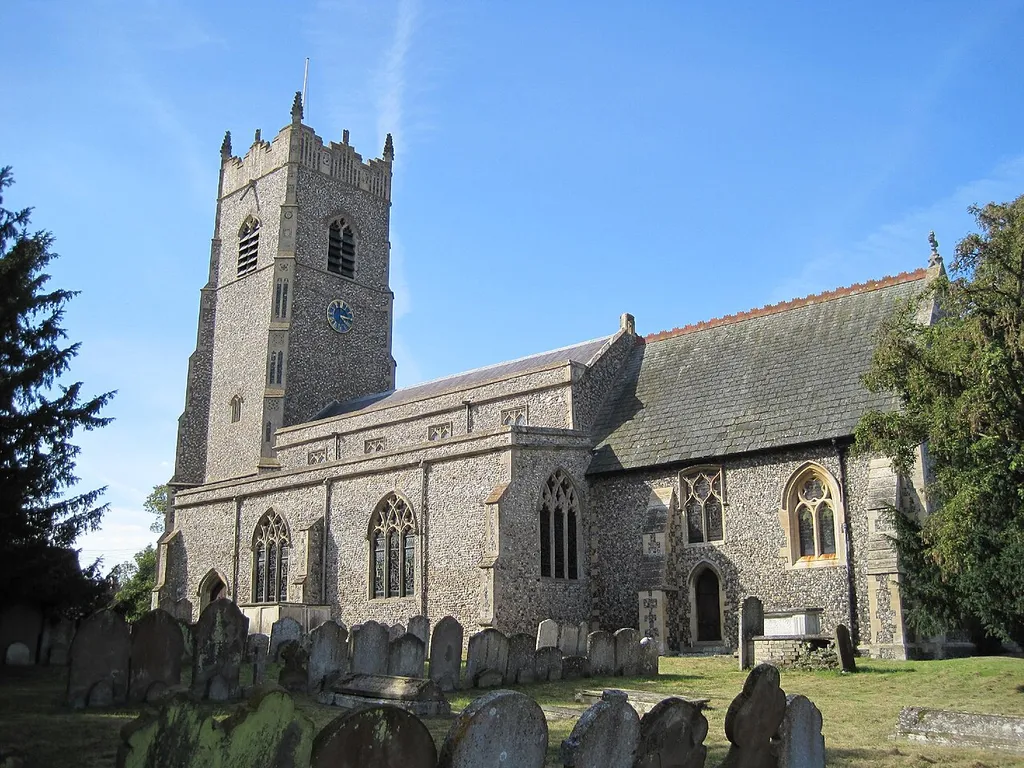 Parish church of St John the Baptist, Garboldisham, Norfolk, seen from the southeast