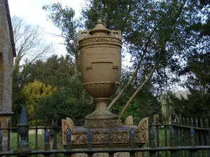 Monument With Railings To Warren Hastings In The Churchyard Of The Church Of St Peter Circa 1 Metre East Of East End Of Chancel