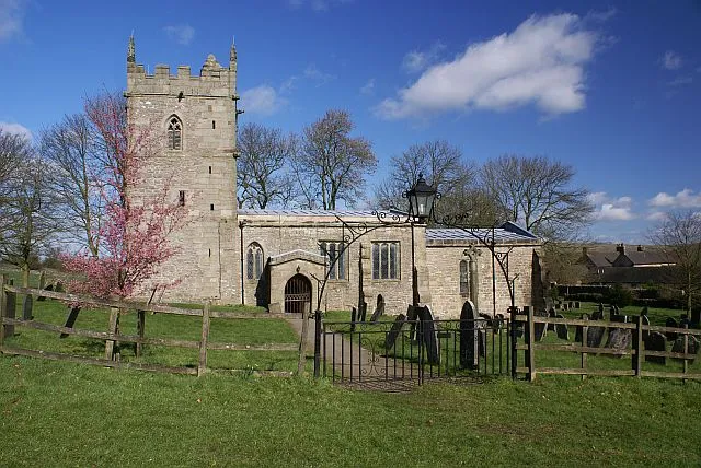 Blore Ray St Bartholomew Church Complete with burning bush! This grade 1 listed church dates from the early 12th Century. It remains unchanged since this time, although it underwent some repairs in 1840. The buildings to the right of the church, belong to Bore Hall, once the home of the Bassett family.