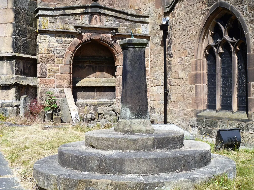 Photograph of the sundial by St Giles' Church, Matlock, Derbyshire, England