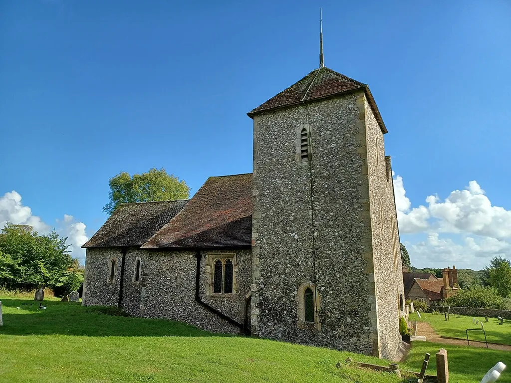 Church of St. Mary the Virgin, Clapham, West Sussex, England. Nave late 12th century, the rest 13th century. Grade I listed.