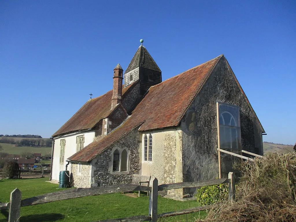 The church of St. Hubert at Idsworth, in Hampshire, England.