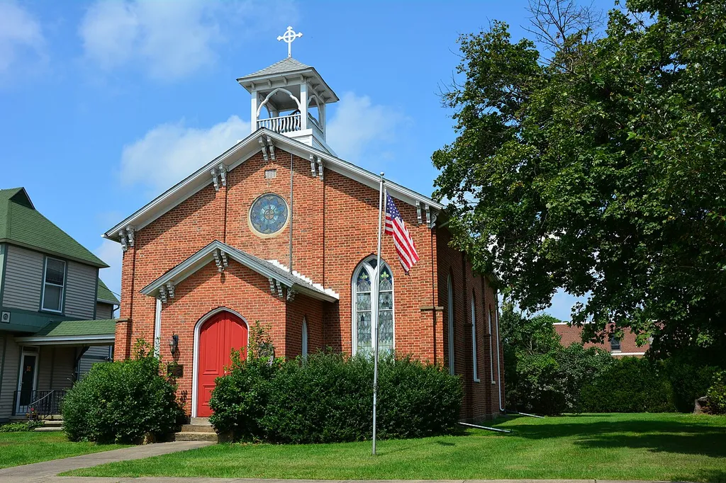 St. Peter's Episcopal Church and Rectory (built 1830) at 36–38 West Campbell Street, Blairsville, Pennsylvania