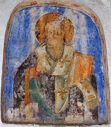 Icon of St. Nicolas in the church "St. Nicolas" in Vontou, Greece